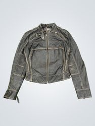 GREEN COAST Women's Black Leather Jacket Size 38
