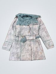 LILY Women's Blue Faux Fur Lined Coat