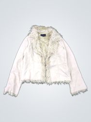 JVPcréation White Faux Fur Trimmed Jacket
