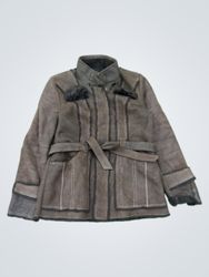 Jessica Brown Suede & Fur Trimmed Jacket