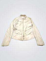 CELYN b. Women's Beige Leather Jacket Size 42