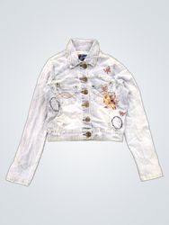 U.jeans Women's Light Wash Denim Jacket with Flora..