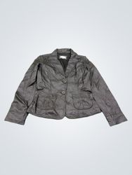 In Extenso Women's Black Faux Leather Blazer Size ..