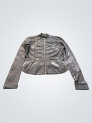 Schwarze Lederjacke