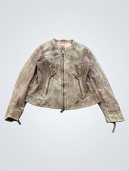 Comma casual identity brown leather jacket