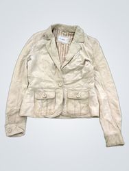 selections beige leather jacket
