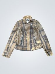 Brown Leather Biker Jacket