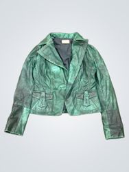LINEAEMME Green Leather Jacket