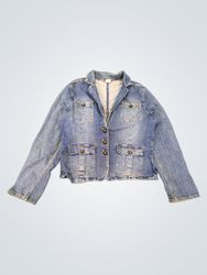 Faded Glory Denim Jacket with Embroidery