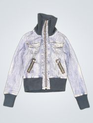 Denim Jacket with High Neck