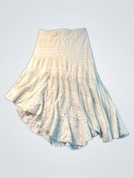 Urban Outfitters White Textured Midi Skirt