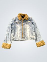 BONETUFFBABE Denim Jacket with Fur Trim