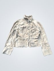 B.B. DAKOTA Women's Beige Corduroy Button-Up Jacke..