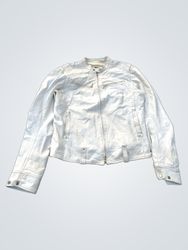 Cinti Fashion White Leather Jacket