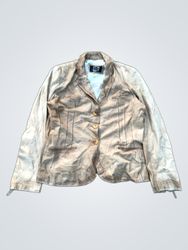 Leather Style Brown Blazer