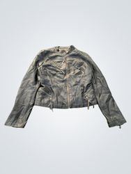 LA FÉE MARABOUTÉE Women's Black Leather Jacket Siz..