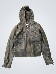 june black hooded leather jacket