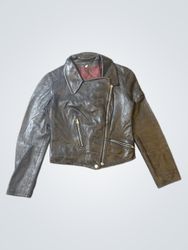 Brown Leather Biker Jacket