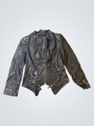 Cooper Outwear Black Leather Jacket with Studs