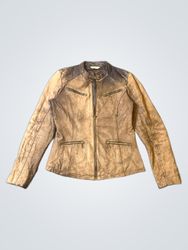 Brown Faux Leather Jacket