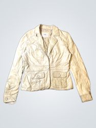selections beige leather jacket