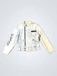 Light Wash Denim Jacket with "GIRL" Graphic