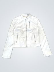Levi Strauss & Co. White Faux Leather Biker Jacket