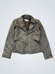 In Extenso Schwarzer Kunstleder-Blazer