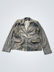 Tristan Black Leather Blazer