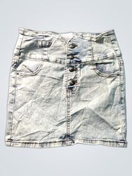 Denim Skirt with Button Front