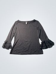 APART Impressions Black Ruffle Sleeve Long Sleeve ..