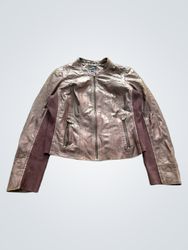 Comma, chaqueta de cuero marrón para mujer talla 4..