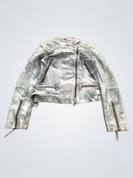 Jean Paul Berlin Giacca Biker in Pelle Blu