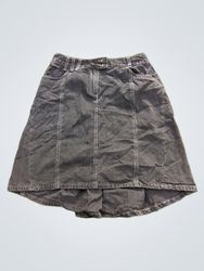 Phildar Black Denim Skirt with Pleats and Studs