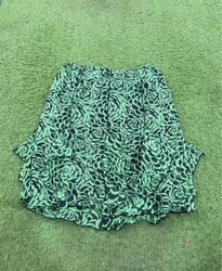 WORTHINGTON Women's Green Rose Print Skirt