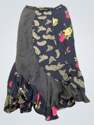 Chico's Design Black Floral & Paisley Print Midi S..
