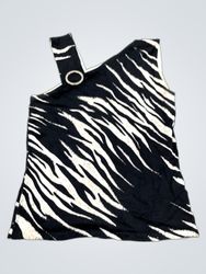 Joseph A. Zebra Print One Shoulder Top