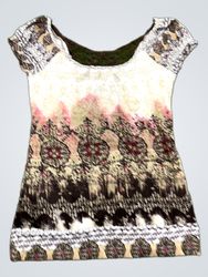 Damen-T-Shirt mit kurzen Ärmeln und Häkeldetail