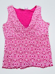 Jaclyn Smith Classic Pink Floral Sleeveless Top