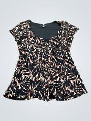New York & Company Women's Black & Brown Leaf Prin..