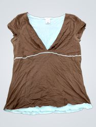 Old Navy Women's Brown V-Neck T-Shirt