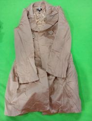 Vintage Beige Satin Trench Coat