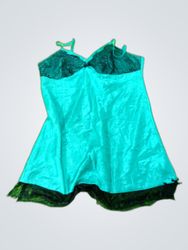 Teal Lace-Trimmed Chemise