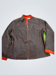 Gray and Red Zipper Jacket