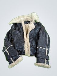 Bebe Black Faux Leather Fur Collar Jacket