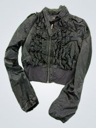 bebe Black Ruffled Jacket
