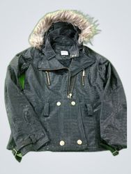 Black Leather Jacket with Fur Hood