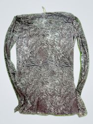 Sheer Leopard Print Long Sleeve Blouse