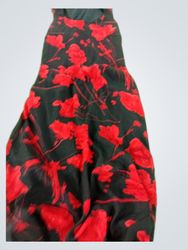 Dress with Red Floral Pattern
