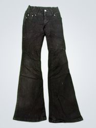 Silver Punk Low-Rise Flare Jeans